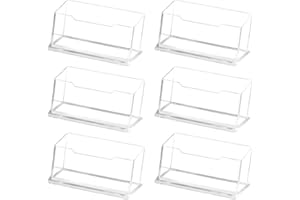 MoonSing Tarjetero Acrílico Soporte, Transparente Organizador de Plástico Tarjeta de Visita Portatarjetas de Colección de Usado en La Oficina Tiene Capacidad para 80-100 Tarjetas, MPSNH-6