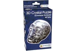 Crystal Puzzle | czaszka 3D | przezroczyste wzornictwo | 49 części | zestaw do montażu dla dzieci i dorosłych | HCM Kinzel