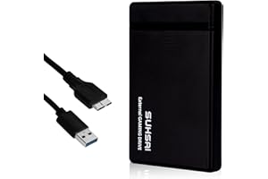 ‎SUHSAI SUHSAI Externe Gaming-Festplatte, tragbares USB 3.0-Laufwerk, 2,5-Zoll-Hochgeschwindigkeitsfestplatte, Backup-Laufwerk, kompatibel mit Laptop, PC, Mac, Spielekonsole (1 TB)