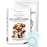 Greenwich Glove Wipes 6 Pieces | Facial Eye Ear Mouth Paw Back Area Cleaning | Disposable Cat Dog