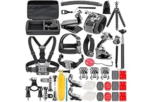 Sinratas New-50 in 1 Action Camera Accessory Kit, Compatible with any Go Pro Camera (Hero 12 11 10 9 8 7 6 5 4 GoPro Max GoPro Fusion) as well as Insta360 DJI Osmo Action Action 2 and more