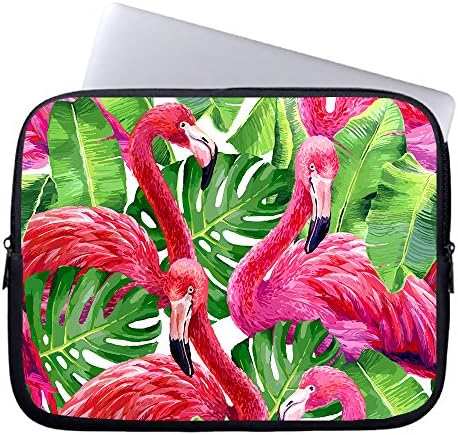 Okoukiu 13- Inch Amazing Pink Flamingos Zipper Neoprene Laptop Sleeve Briefcase Handbag Sleeve Case Bag For All 13" Laptop Notebook Chromebook &amp; Macbook Air 13 &amp; Pro 13