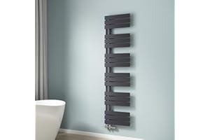 EMKE Badheizkörper 160x40 cm, Handtuchheizkörper Seitenanschlusss Handtuchwärmer Badheizkörper Handtuchhalter Handtuchtrockner Bad Heizkörper Flach Handtuchheizung Anthrazit 718W