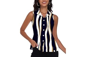 SERSARY Blusa para mujer, elegante, sin mangas, polo sin mangas, con cuello alto, volantes, deporte, golf, verano, transpirable, camiseta de trabajo, túnica