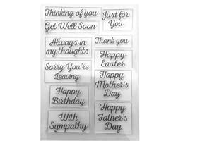 arriettycraft Sentiment Happy Easter Festa della Mamma Festa del Papà Buon Compleanno Just for You con Simpatia Timbri trasparenti per biglietti, decorazioni e scrapbooking fai da te