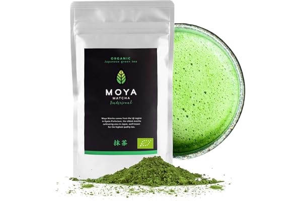 Moya Matcha Ekologiskt Grönt Tepulver | 100g Traditionell Klass (II) | Perfekt för att dricka med vatten, latte, smoothies och lemonader