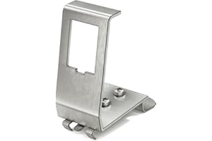 HB-DIGITAL Hutschienenadapter für RJ45 Keystone Modul 1-Port Metallhalterung Edelstahl 1.5 mm zur Montage auf 35 mm DIN-Hutschiene geeignet für 14x16 mm Keystone Module