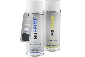 MG PRIME Vernice per auto Kit di bombolette a spruzzo per Dacia KNA Gris Comete Metallic/Kometen-Grau Metallic Bomboletta spray da 400ml di vernice di base vernice trasparente