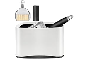 PLACHIDAY Cat Litter Scooper with Holder, Stainless Steel Cat Litter Scoop, Kitty Poop Scooper Stand for Litter Box, Cat Caddy for Litter Scoop, Fast Sifting Kitty Poop Scooper Caddy Poop Scooper Stand