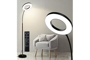 KS KINGSTAR Modern Standing lamp Floor lamp Sofa Side Reading Lamps 3-Color Tall Standing Pole Light with Remote for Live Stream Learning and Reading Living Room,Bed Room,Home Office …