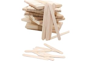 TOZBLEU Bastoncini di Legno per Ghiaccioli,200 Pezzi Bastoncini di Legno per L'artigianato, Spatole di Legno Naturali per Ghiaccioli, Bastoncini di Legno per Ghiaccioli E Artigianato Fai-da-Te
