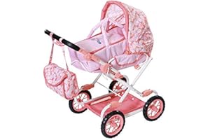 Baby Annabell Poussette Deluxe pour poupée de 43 cm - Favorise le jeu créatif, l'empathie et les compétences sociales, pour enfants dès 3 ans - Inclut un sac à langer et un panier de rangement