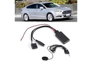 LONGZHUO Adapter Bluetooth, samochodowy adapter kabla AUX IN z mikrofonem, zestaw głośnomówiący