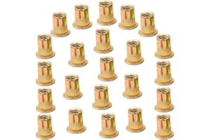 LCOUACEO Écrou à Rivet m10 Fileté à Tête Plate 120 Pièces Écrous à Riveter Fileter en Acier au Carbone Zingué, Rivet Insert Fileté pour Métal Plastique (17mm x 21mm)