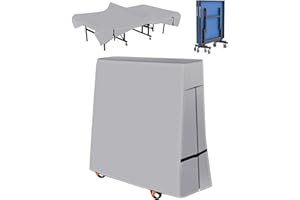 OUTTDID Waterproof Table Tennis Table Cover, 600D Ping Pong Table Protection Outdoor and Indoor, Universal Folding Ping Pong Table Cover -- 173x77/16x158cm