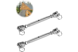 ACONDE 2 Pièces M6 Tendeurs à Vis, 304 Câble Tendeur Inox, Ridoir Tendeur D'auvent, pour Voilier, Auvent