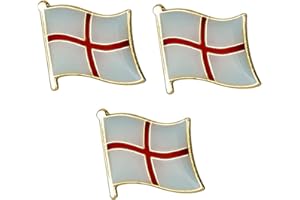 PANDA LOCO PINS 3 x England St George’s Cross Flag Lapel Pins – English National Emblem Badges – Patriotic Country Accessories – Size: 1.6cm x 1.9cm