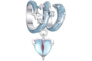 SHIYU Zawieszka charms ze srebra wysokiej próby 925 do bransoletek Pandora, wisiorek z koralikami w kształcie serca, prezent dla kobiet i dziewcząt., Srebro, srebrny.