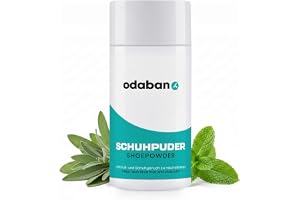 odaban® Fot- och skopuder mot lukt och fukt, med frisk mintdoft, 50 g | Fuktabsorberande puder med majsstärkelse, mynta och salvia, strös jämnt i skorna före användning, för den dagliga skovården