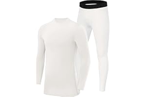 PowerLayer Skins for Boys Kids Base Layer Thermal Long Sleeve Top & Tights Football Compression Set