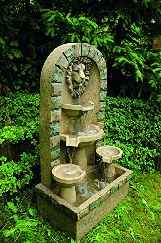 Köhko Springbrunnen „Leipzig“ Gartenbrunnen mit Löwenkopf Brunnen für Garten und Terrasse inkl. Pumpe - 2
