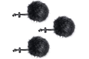 COMICA 3 Stücke Fell Windschutz für Mikrophon, Mini Mikrofon Fell Mikrofon Windschutzscheibe Muff, Wind- & Pop-Filter für Lavalier Mikrofon/VideoMic/Handy Mikrofon(Black)