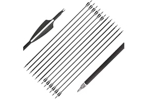 ‎SHARROW SHARROW 12pcs 30 Zoll Gemischter Carbonpfeil Spine 500 Archery Carbon Arrows Jagdpfeile Kohlenstoff Pfeile für Compound und Recurve Bogen Bogenschießen Jagd