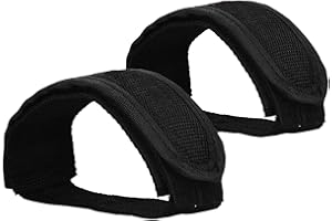 VNDKGN 1 Pair Bike Pedal Straps,Anti-Slip Bike Kids Pedal Toe Cycle Clips Straps,Support Children'S Feet Cycle Adjustable Secure Fit Foot Fixie Self-Adhesive for Outdoor Cycling And Exercise Bicycle,Black