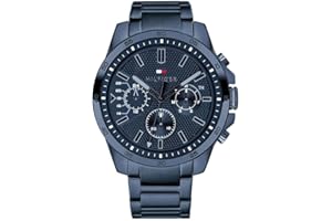 Tommy Hilfiger Analoge Multifunktionale Quarz-Uhr für Herren mit Silikon-, Edelstahl- oder Lederarmband, Unterzifferblätter für Tag und Datum, Wasserdicht bis 5ATM.