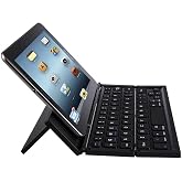 Bluetooth Klavye Kablosuz Mini Şarjlı Telefon Tablet İ&ccedil;in Klavye Kendinden Standlı Katlanır Taşınır
