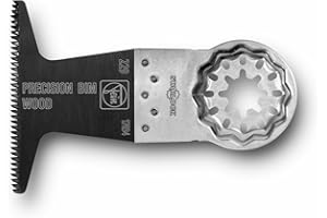 FEIN E-Cut Lama da taglio di precisione, Conf. 5 pz., Larghezza 65 mm, Lunghezza 50 mm, Attacco Starlock,Forma extra larga, Lama bimetallica con dentatura giapponese su due file