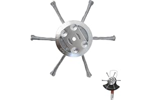 KLINNA 6 Kopf 150mm Unkrautbürste für Rasentrimmer, Robuster Freischneider Aufsatz aus Stahldraht, Langlebiger Unkrautbürste für Akku Freischneider zur Fugenreinigung im Garten