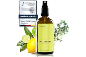 NAKURA® Bio Raumspray, Duftspray und Lufterfrischer ZITRONE - THYMIAN Bio 100 ml - natürliches Bio Air Spray aus reinen ätherischen Ölen - Raumduft ohne Chemie