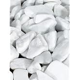 SOSC Natural Beyaz Dolomit Dekoratif &Ccedil;akıl Taşı, İ&ccedil; ve Dış Mekan Peyzaj i&ccedil;in, 2-4 cm, 1 kg, Bah&ccedil;e Saksı S&uuml;s&uuml;