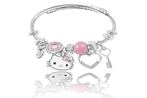 VIYAAN Hello Kitty Anime Bracelet, Bracelet Jonc, Animé Accessoires De Pendentif, Bracelet Filles, Bracelet Enfant, Fille Hello Kitty Pendentif, pour Les Filles Fête d'anniversaire Habillage Accessoire