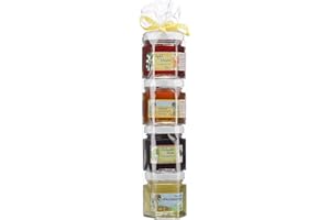‎PUNTZELHOF ALLGÄUER DELIKATESSEN Fruchtaufstriche Honig Geschenkrolle - Geschenk Set aus dem Allgäu - 2 x 50g Hausgemachter Fruchtaufstrich und 2 x 50g Honig aus Deutschland - Schönes Geschenk zu jeder Gelegenheit