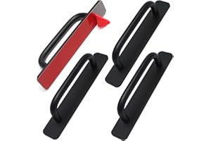BAIYUANLI 4 Maniglie Autoadesive per Porta Scorrevole Maniglia Autoadesiva in Metallo Colore Nero per Mobili Armadi Porte Senza Forature, Guardaroba, Porta del Balcone e Finestre(145 mm)
