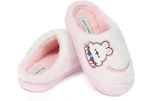 JOMIX Kapcie dziecięce z pluszowymi kapciami dla dziewczynek domowe kapcie dziecięce dziewczynki ze zwierzętami 30-35 EU