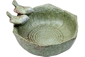 MIFY RUSTOO Bañera y Bebedero para pájaros pequeños, comedero Creativo para pájaros, Cuenco de cerámica para pájaros, bebederos y Soportes para pájaros, para atraer pájaros al Aire Libre, Patios Traseros