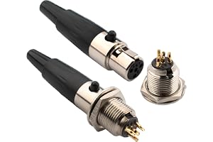 RUNCCI-YUN 2 set mini 4-polig XLR-kontakter kontakter och uttag, mikrofonkabelkontakt, mikrofon ljuduttag lödkontakt XLR inby