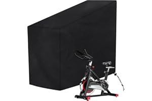 Klmnop Exercise Bike Cover, Waterproof and Dustproof Stationary Bike Cover, Upright Cycling Protective Cover for Indoor & Outdoor Fitness(Black)