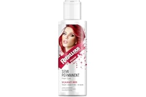 PAINTGLOW Rebellious Colours Vegan Semi Permanent Hair Dye Colour 100ml (Scarlet Red)