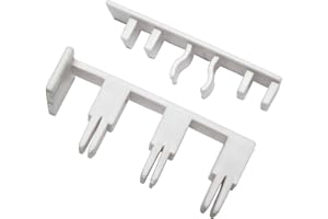 Gardinia End Piece With Notch For 3-Track Rails, 2-Pack, Atlanta Series, Plastic, White