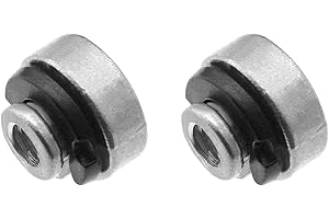 Create idea Paquete de 2 tuercas de perno de asiento trasero para guardabarros de motocicleta con arandelas en C, aluminio CNC, billet negro, 6 mm de diámetro 59768-97