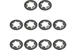 Othmro Starlock podkładka 10 mm średnica wewnętrzna 20 mm średnica zewnętrzna, wciskane podkładki blokujące klipsy zapięcie 10 szt