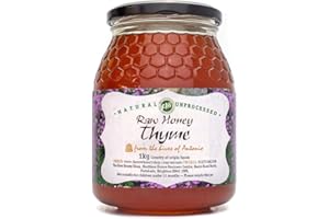 Antonio's Raw Certified Organic Thyme Honey 1kg - Premium Quality Wilderness Honey/Pure, Antibacterial, Cold Pressed & Unpasteurised/The Raw Honey Shop