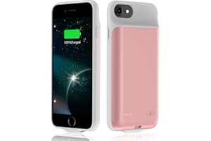 YISHDA Akku-Schutzhülle für iPhone 8/7/6/6S/SE (2022/2020), [6800 mAh], ultradünne Akku-Ladehülle, wiederaufladbar, schützend, erweitertes Akku-Ladegerät für iPhone 8/7/6S/6/SE (3. und 2. Generation), 11,9