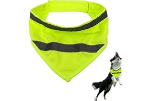 KKVOGMLE Reflektierendes Hundehalstuch, Verstellbarer Dreieckstuch für Haustiere, Sicherheit bei Nacht für Katzen und Hunde, Sicherheit Reflektierende Lätzchen, Kopftücher Hund Bandanas(L Fluorescent Grün)