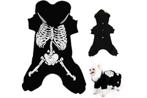 ZEYOU Skelett Haustier Kostüm,Halloween Haustier Kostüme,Halloween Pet Hund Katze Schädel Hoodies,Kostüm für Haustierhunde,Dekorationen Kleidung für Halloween Katzen Hunde Haustiere Dekorationen (M)