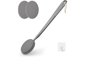 ZARCKER Eincremehilfe für Rücken, 48cm Anti-Rutsch Rückencremer mit Langem Stiel, Lotion Applikator Rücken für Selbst ältere Männer und Frauen, Applikator für Feuchtigkeitscremes für den Rücken,Grau